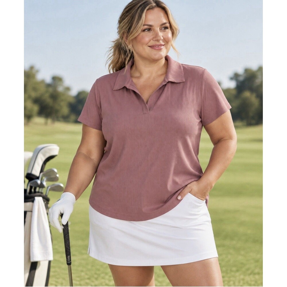 Calia Womens Golf Shirt 2XL Ribbed Collared Polo Stretch  Athletic UPF 50+